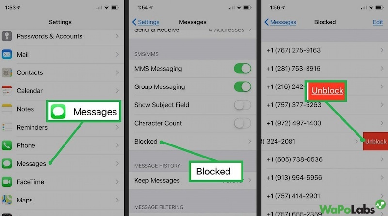 How to turn off message blocking on iPhone