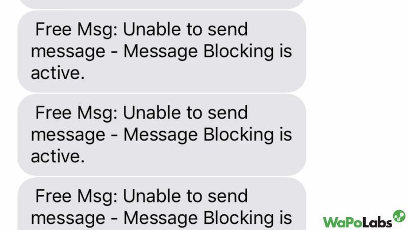 Message blocking is active on iPhone and Android phone