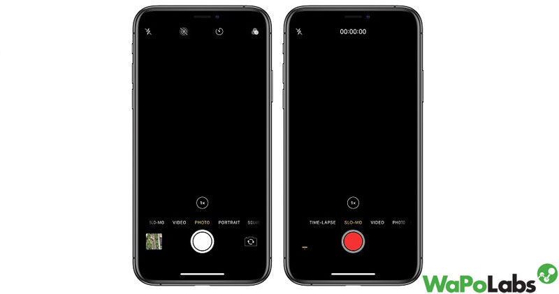 iPhone camera showing a black screen