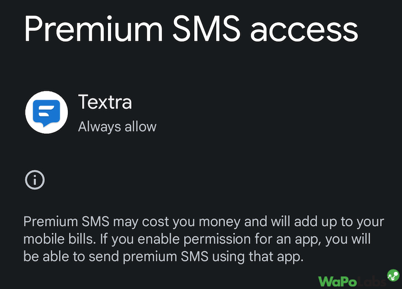 Use premium SMS access